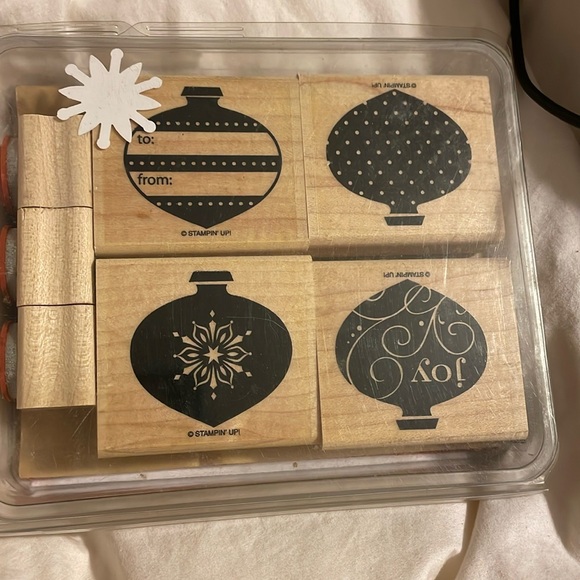 Stampin Up Rubber Stamp Set Delightful Decorations Holiday Christmas Ornaments - Picture 1 of 4